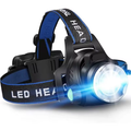 LAMPE FRONTALE ÉTANCHE PUISSANTE AVEC ZOOM & BATTERIE RECHARGEABLE POUR ACTIVITÉS EN PLEIN AIR