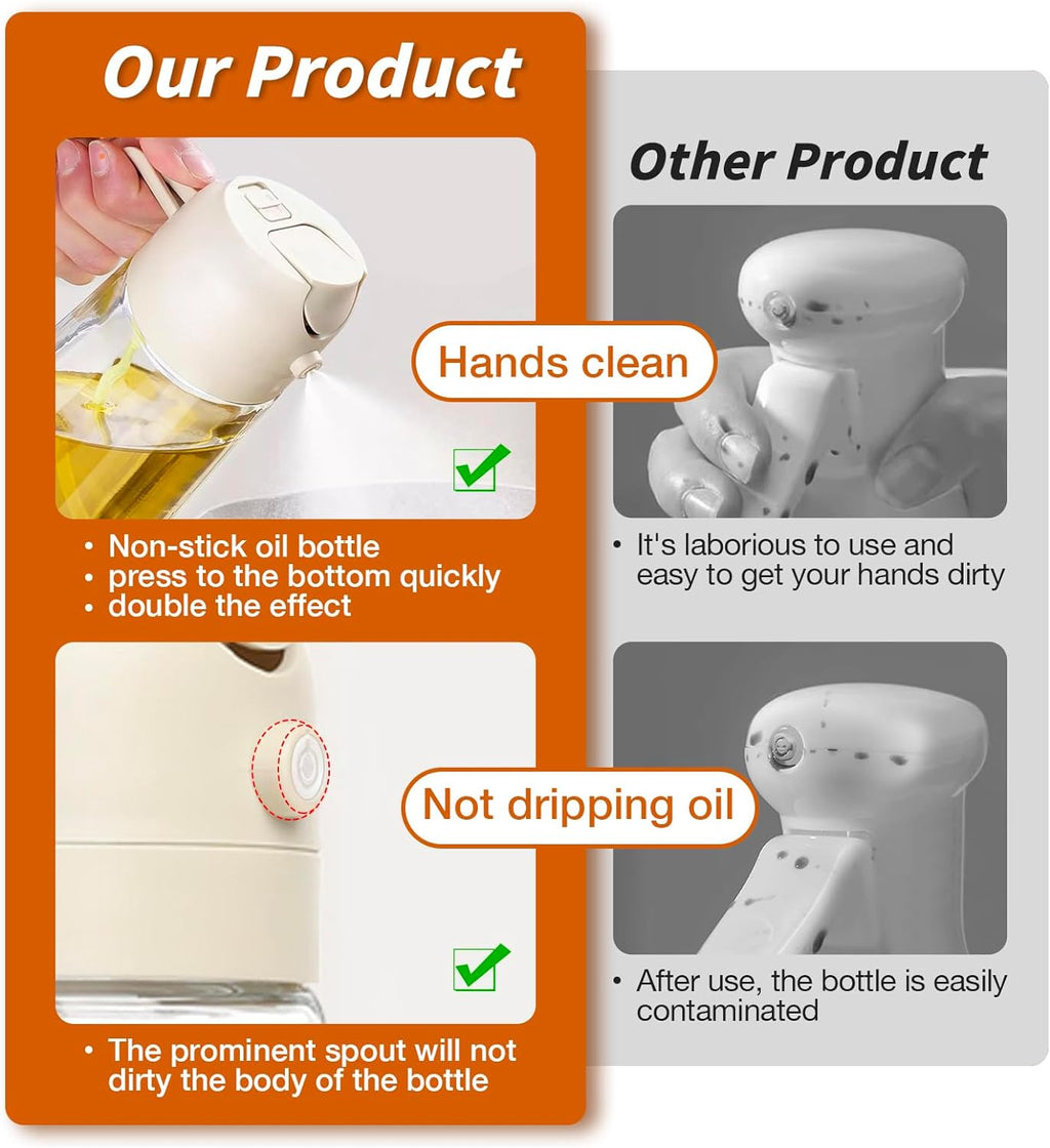 Spray d'huile d'olive Premium 2-en-1 - DualSpray
