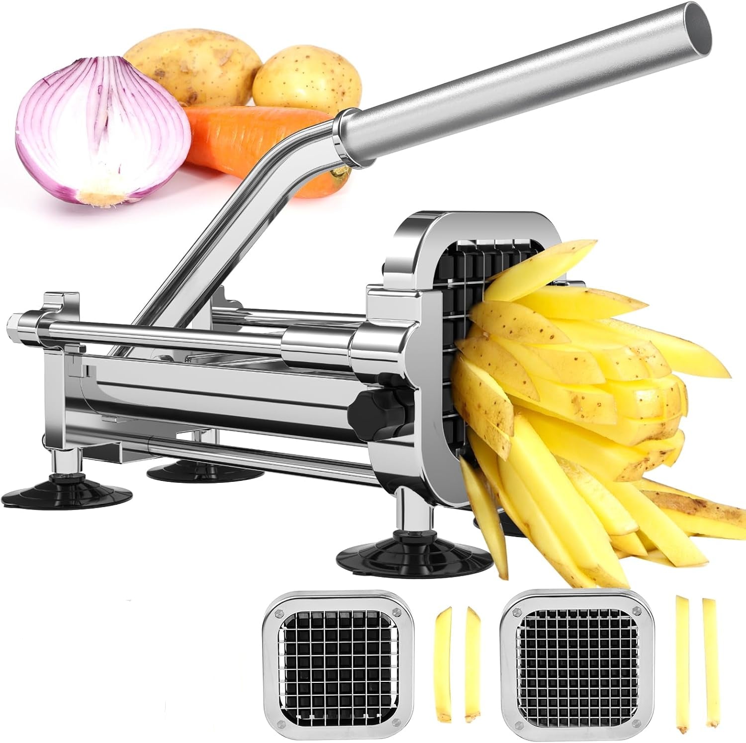Coupe-frites Premium - Acier Inoxydable Durable | Couteaux Polyvalents