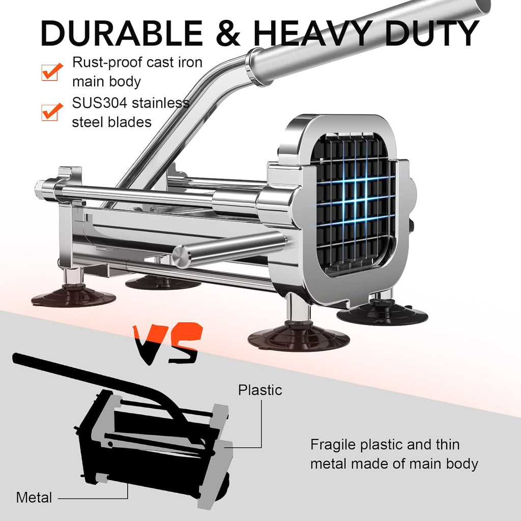 Coupe-frites Premium - Acier Inoxydable Durable | Couteaux Polyvalents