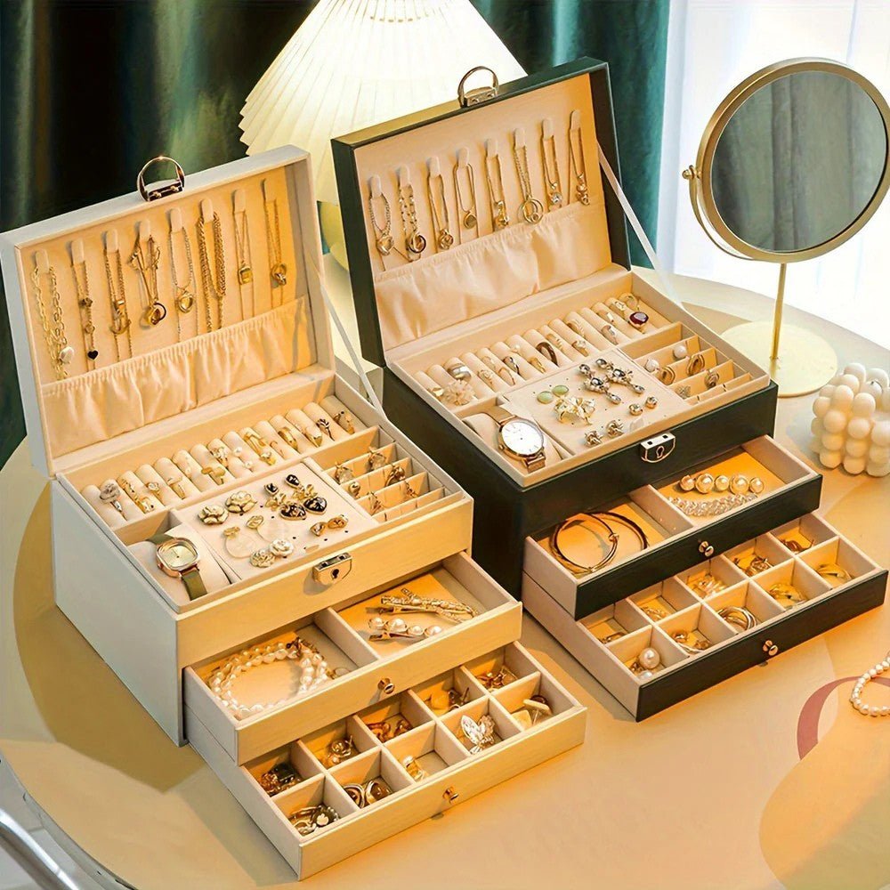 Organisateur de rangement en cuir premium pour bijoux