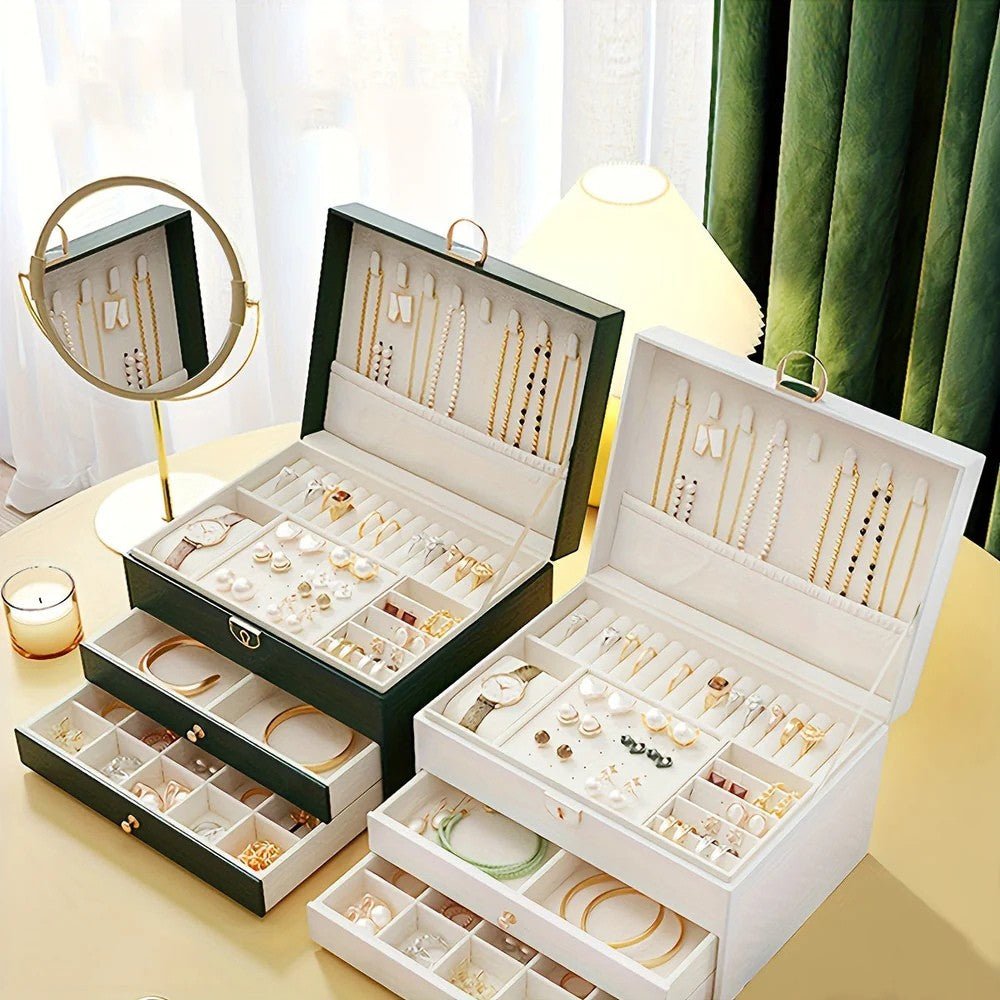 Organisateur de rangement en cuir premium pour bijoux