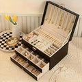 Organisateur de rangement en cuir premium pour bijoux