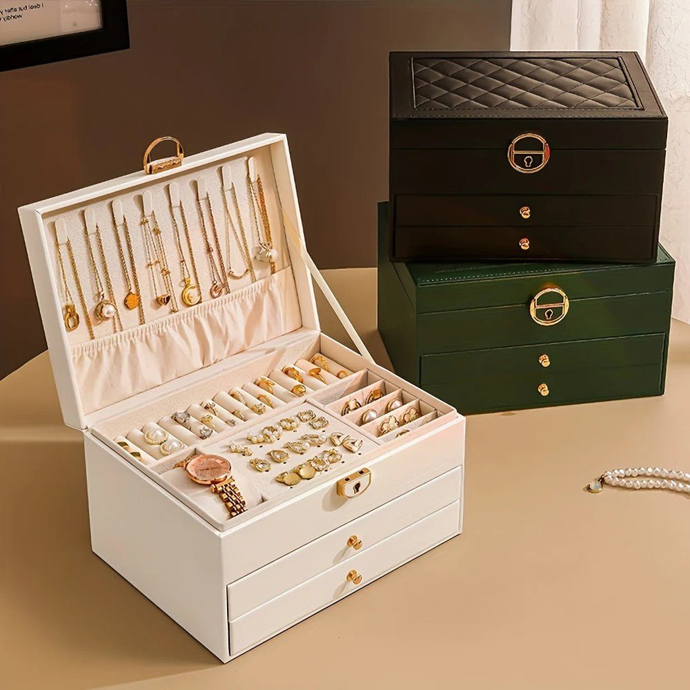 Organisateur de rangement en cuir premium pour bijoux