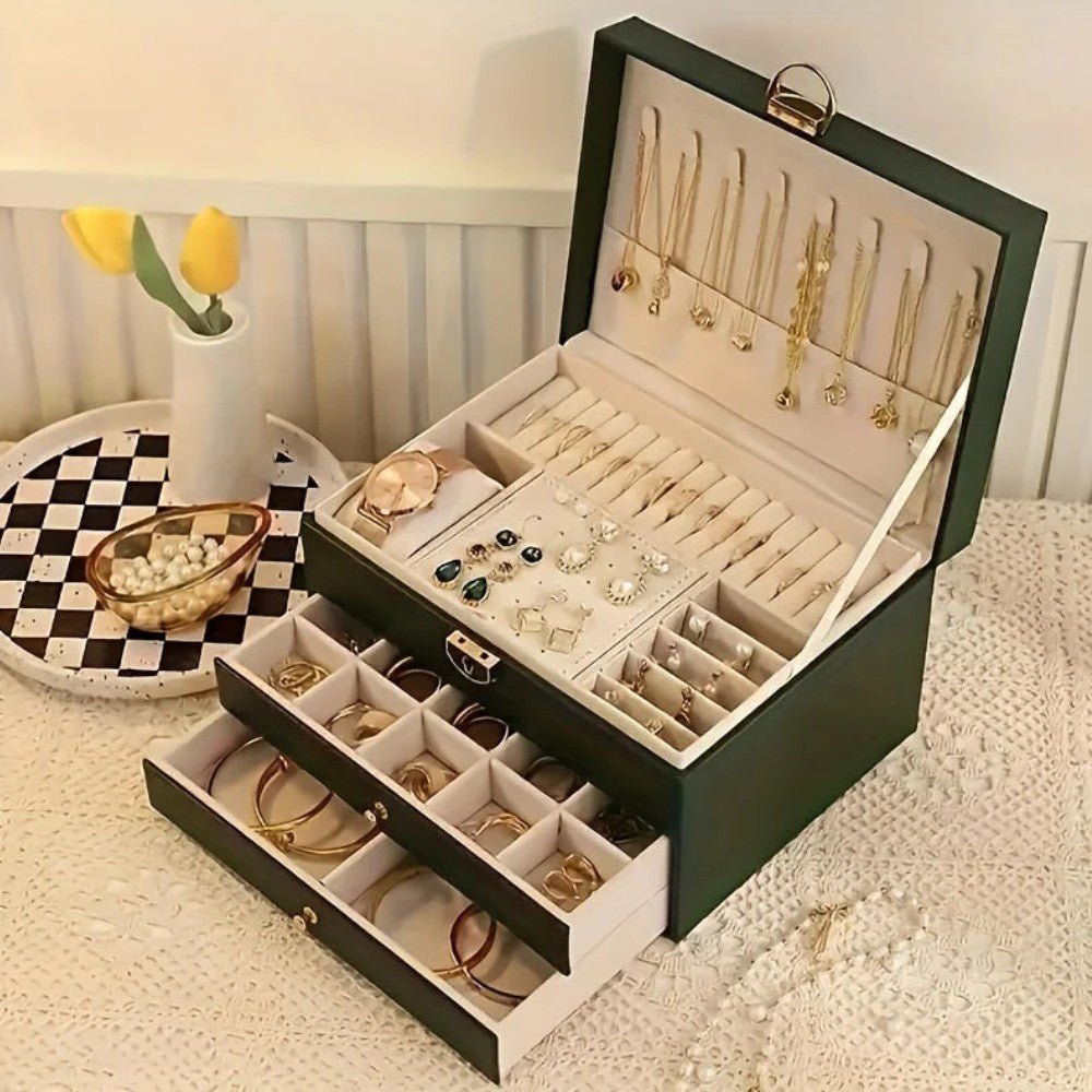 Organisateur de rangement en cuir premium pour bijoux
