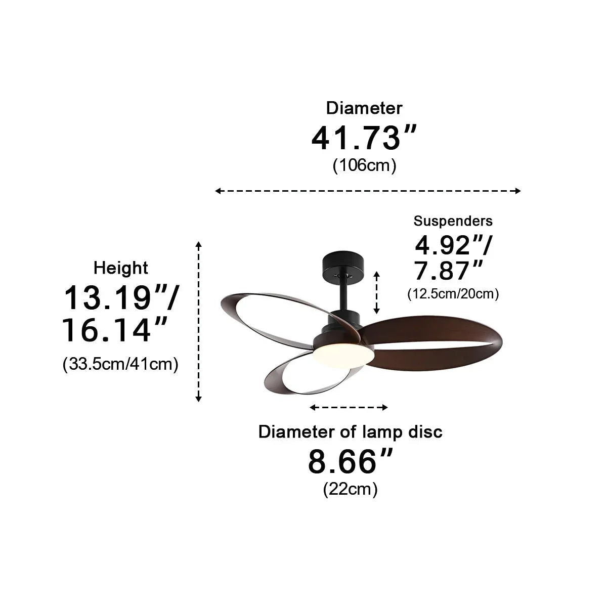 Ventilateur de plafond LED moderne avec des pales en bois