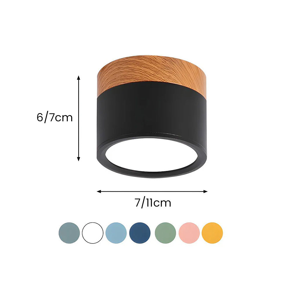 Lampe de plafond moderne avec accent en bois