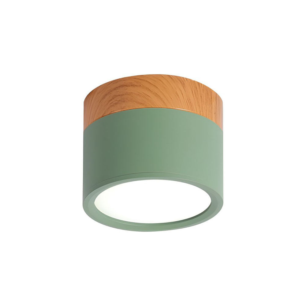 Lampe de plafond moderne avec accent en bois
