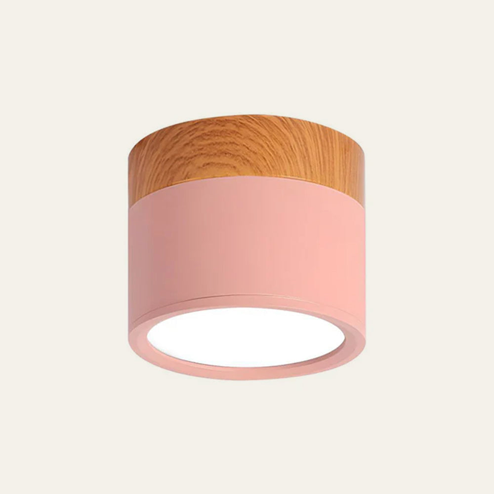 Lampe de plafond moderne avec accent en bois