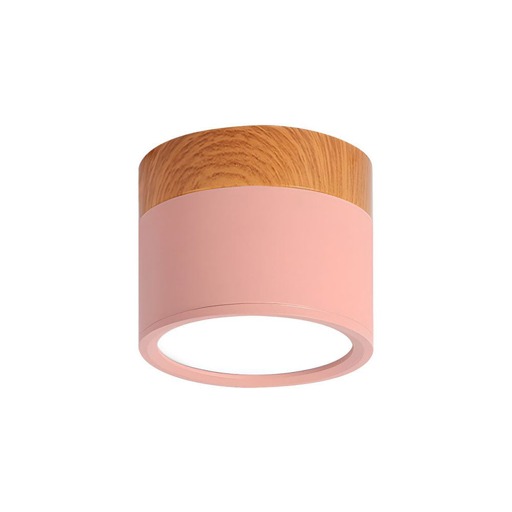 Lampe de plafond moderne avec accent en bois