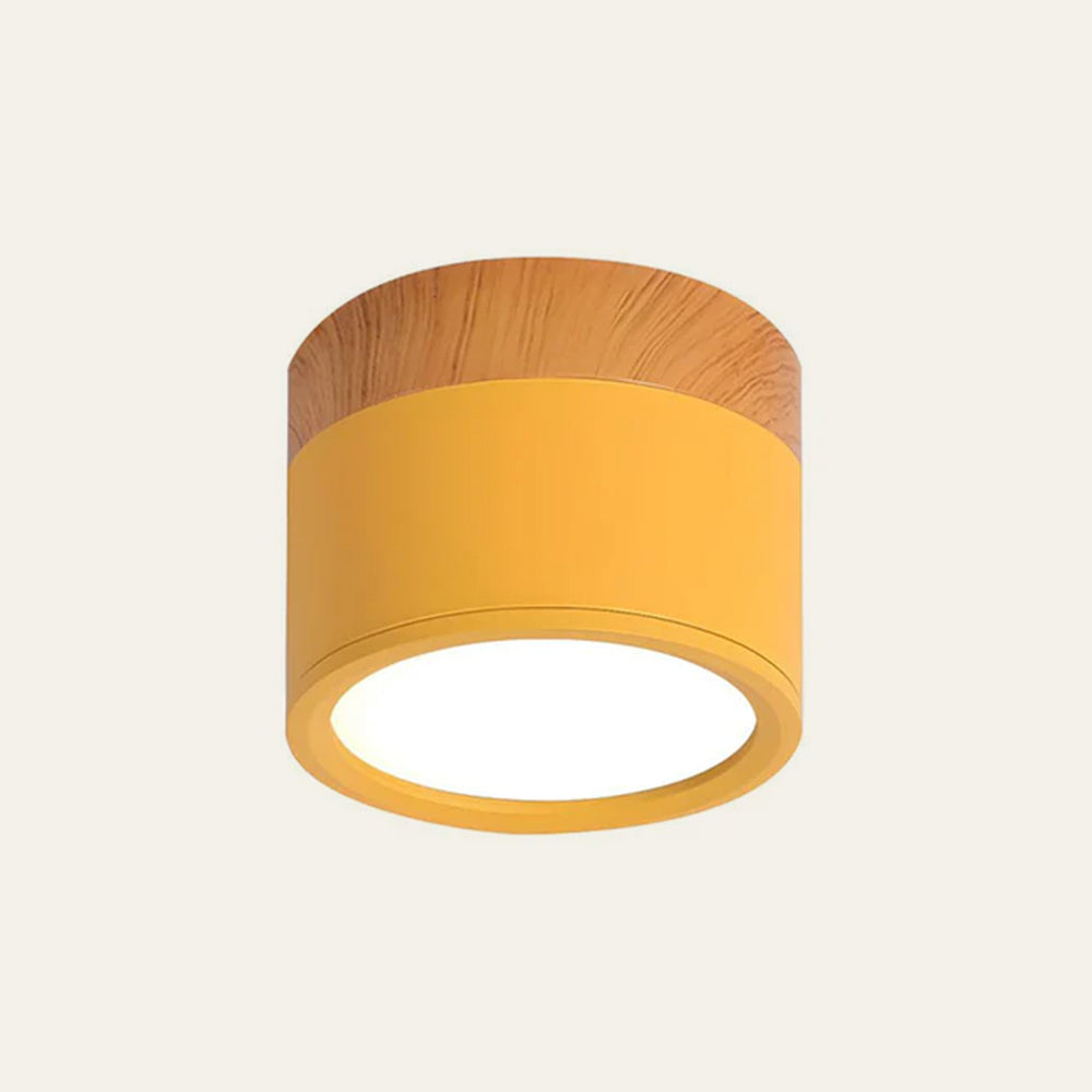Lampe de plafond moderne avec accent en bois