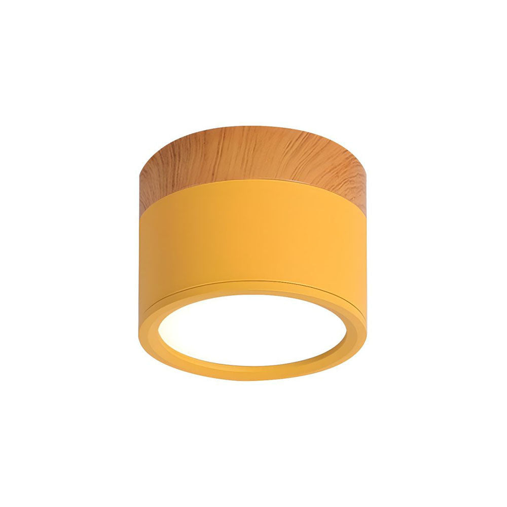 Lampe de plafond moderne avec accent en bois