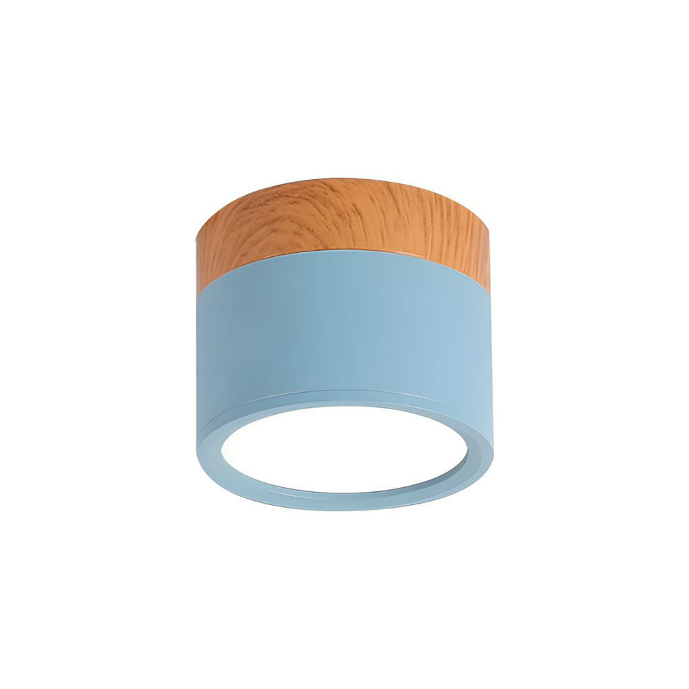 Lampe de plafond moderne avec accent en bois