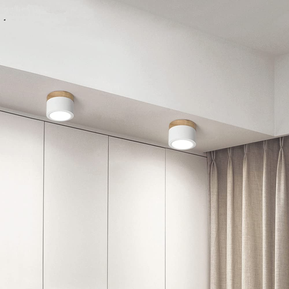 Lampe de plafond moderne avec accent en bois