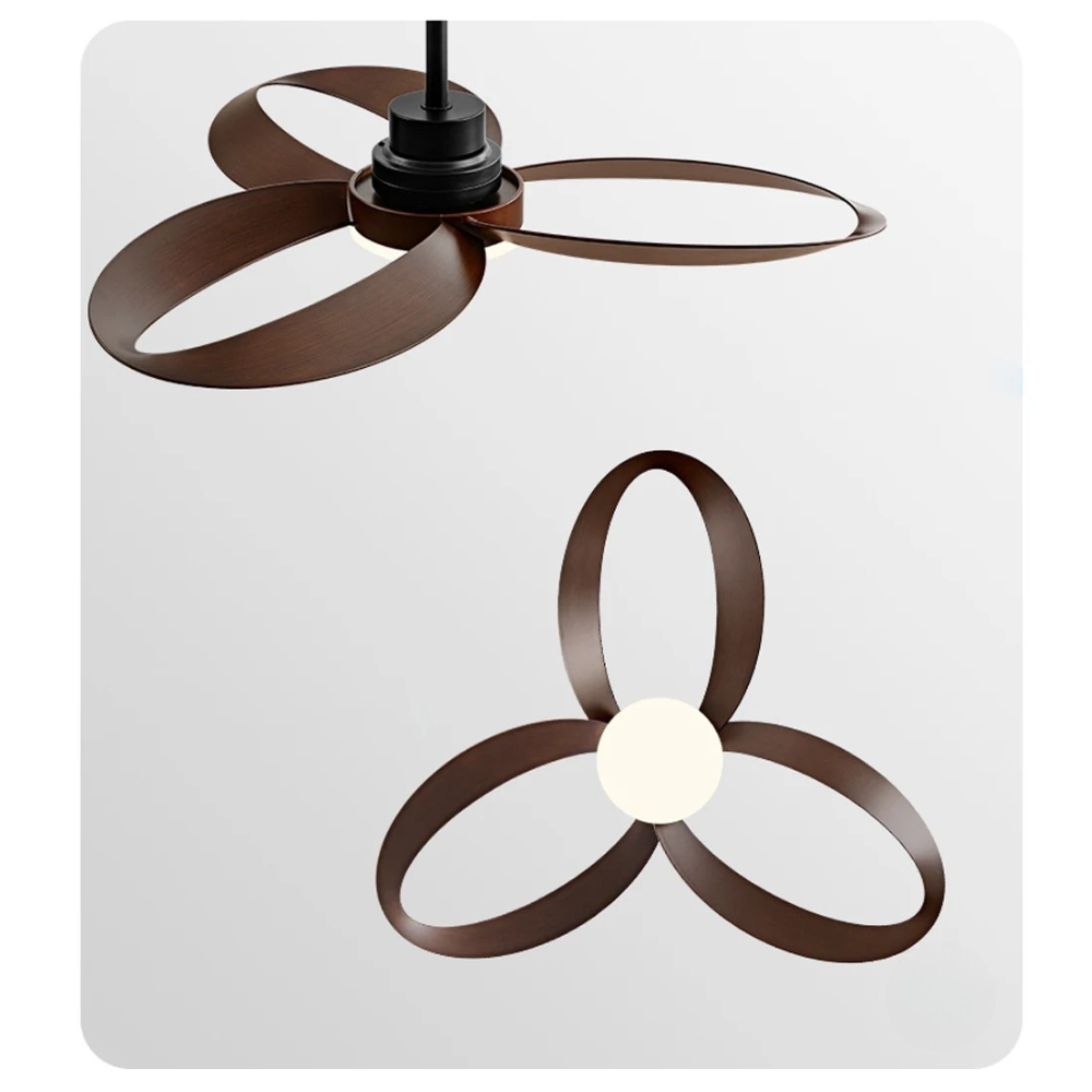 Ventilateur de plafond LED moderne avec des pales en bois