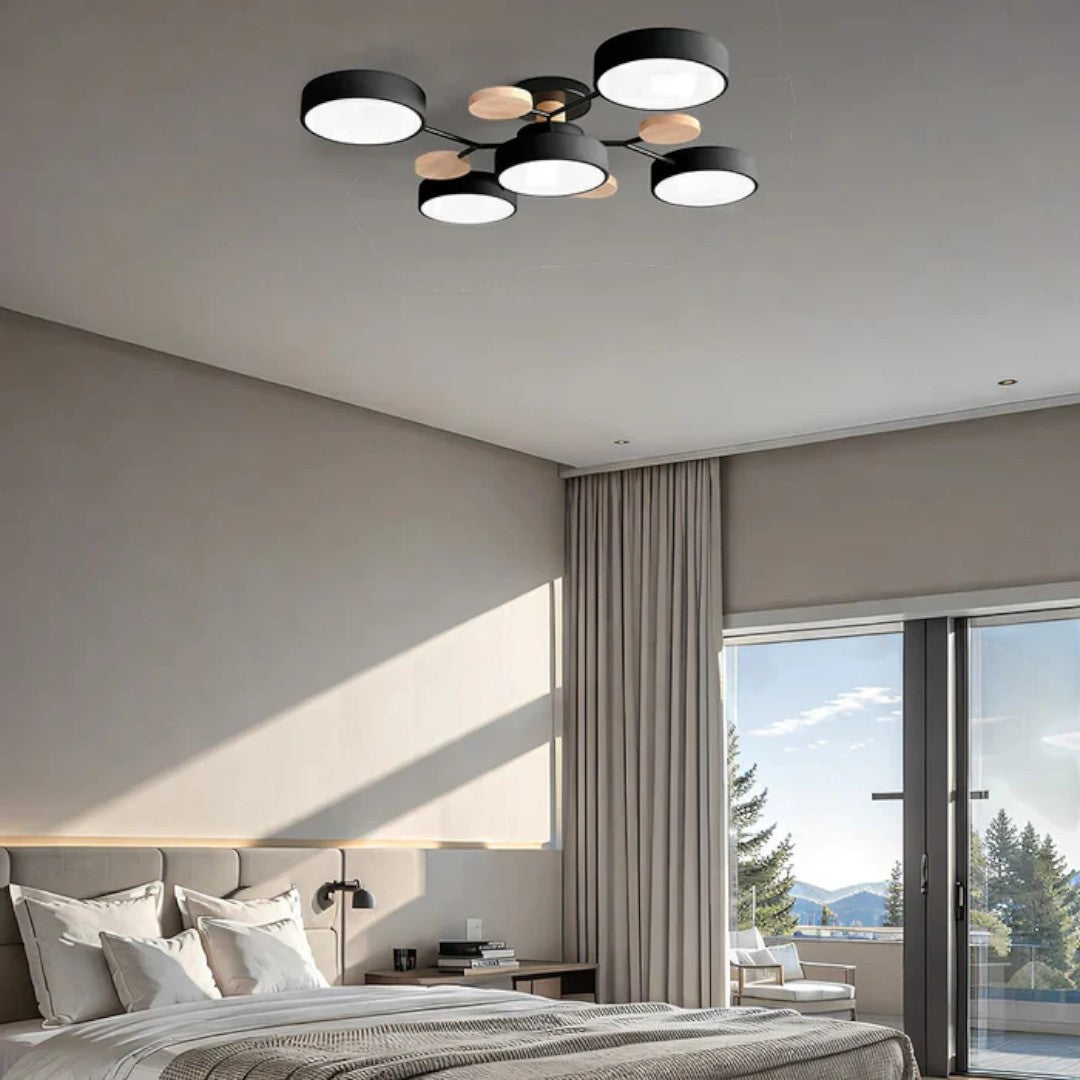 Plafonnier LED Ronde Moderne – Éclairage Puissant avec Plusieurs Points de Lumière