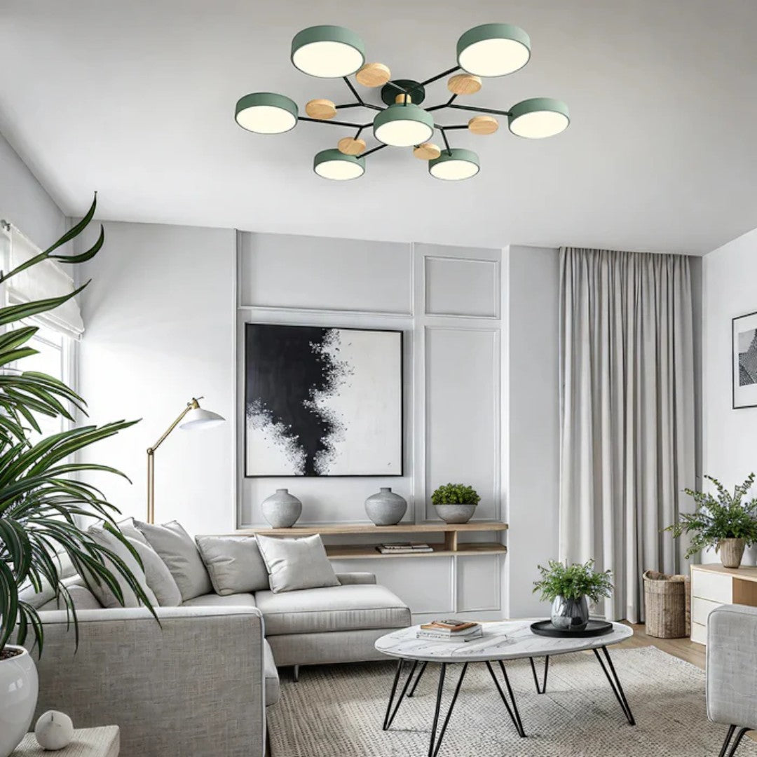 Plafonnier LED Ronde Moderne – Éclairage Puissant avec Plusieurs Points de Lumière