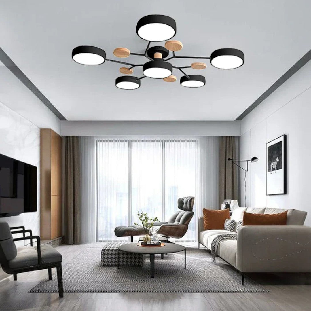 Plafonnier LED Ronde Moderne – Éclairage Puissant avec Plusieurs Points de Lumière