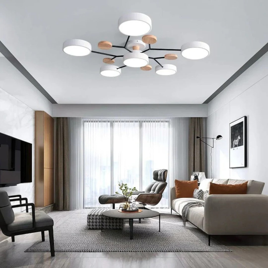 Plafonnier LED Ronde Moderne – Éclairage Puissant avec Plusieurs Points de Lumière