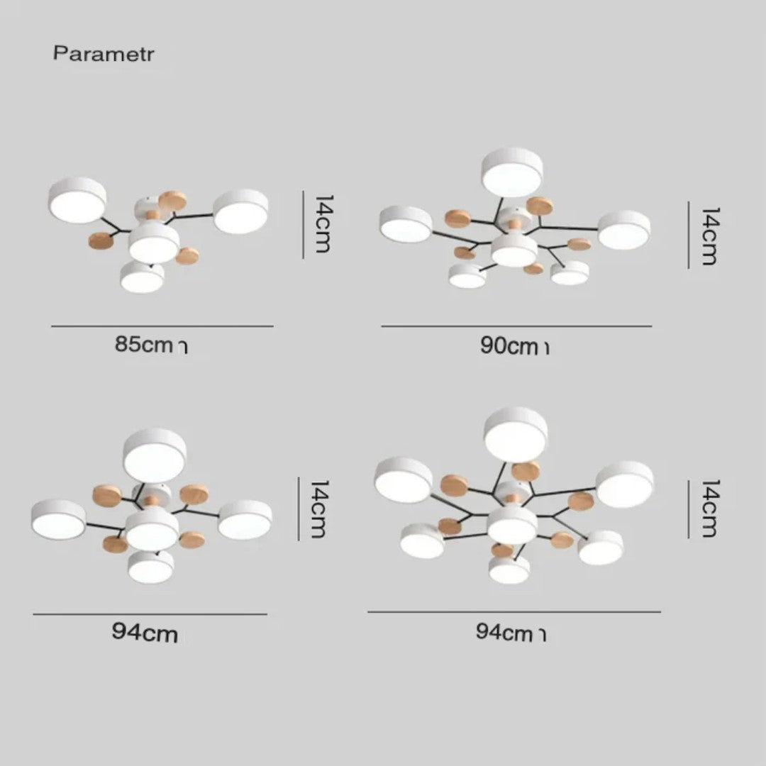 Plafonnier LED Ronde Moderne – Éclairage Puissant avec Plusieurs Points de Lumière