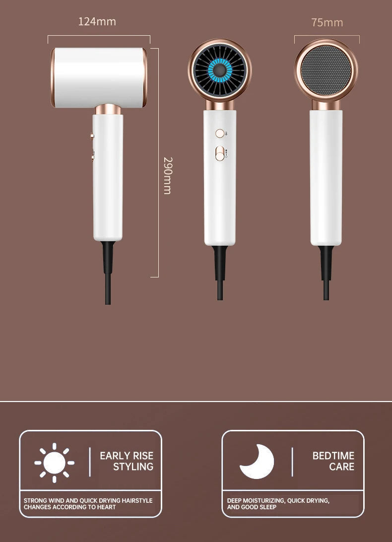SÈCHE-CHEVEUX PROFESSIONNEL 2400W AVEC AIR FROID ET CHAUD - IONS NÉGATIFS - SÈCHE-CHEVEUX PUISSANT POUR DES RÉSULTATS DE SALON
