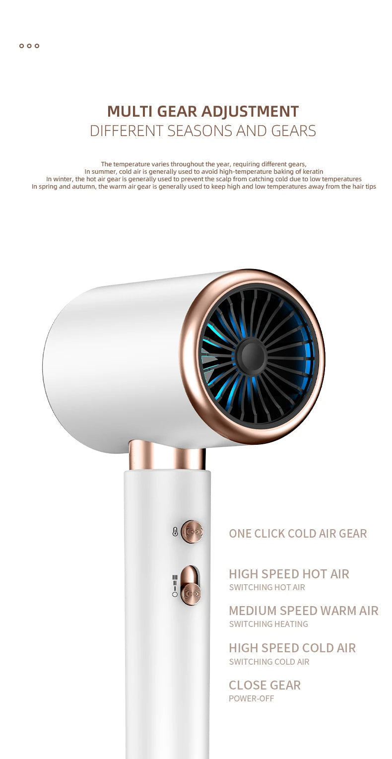 SÈCHE-CHEVEUX PROFESSIONNEL 2400W AVEC AIR FROID ET CHAUD - IONS NÉGATIFS - SÈCHE-CHEVEUX PUISSANT POUR DES RÉSULTATS DE SALON