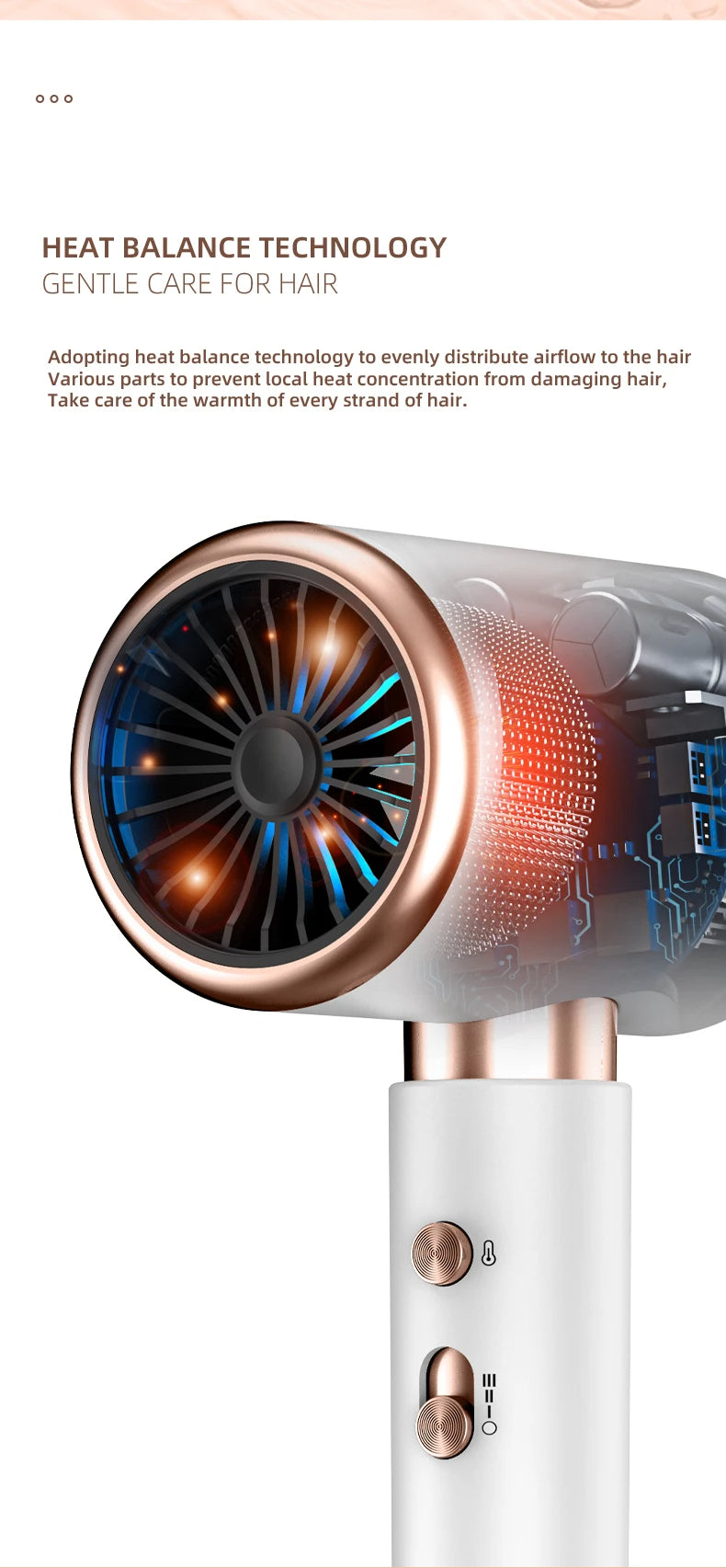 SÈCHE-CHEVEUX PROFESSIONNEL 2400W AVEC AIR FROID ET CHAUD - IONS NÉGATIFS - SÈCHE-CHEVEUX PUISSANT POUR DES RÉSULTATS DE SALON