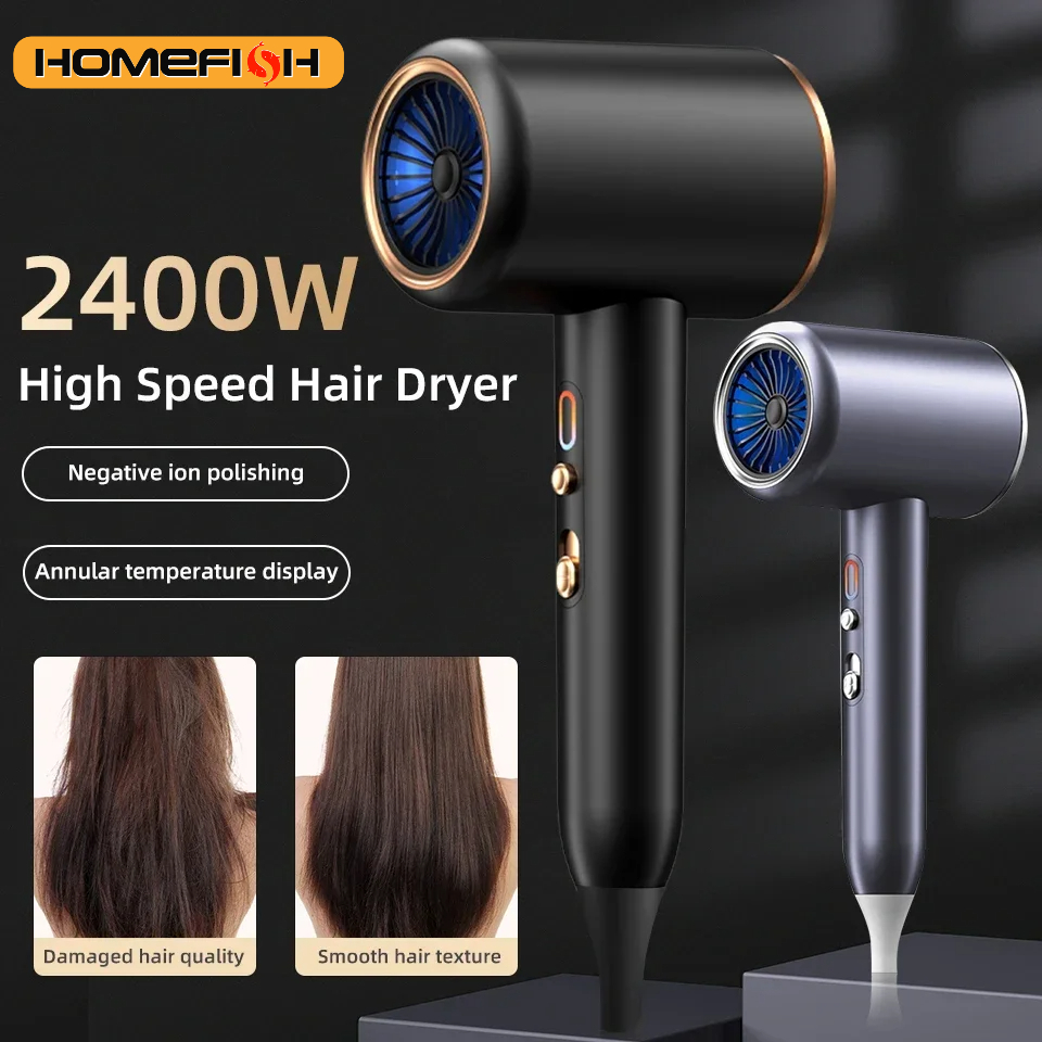 SÈCHE-CHEVEUX PROFESSIONNEL 2400W AVEC AIR FROID ET CHAUD - IONS NÉGATIFS - SÈCHE-CHEVEUX PUISSANT POUR DES RÉSULTATS DE SALON