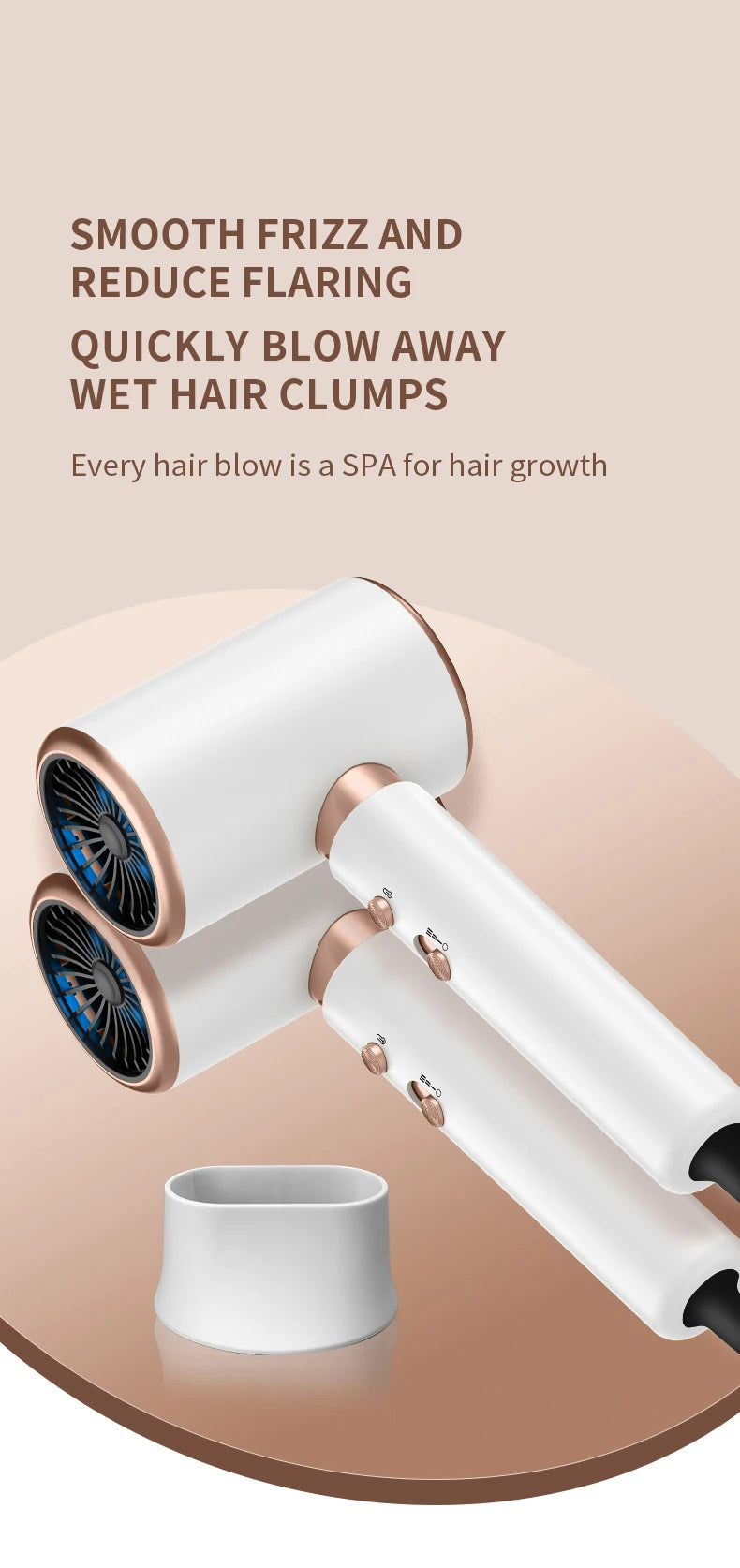SÈCHE-CHEVEUX PROFESSIONNEL 2400W AVEC AIR FROID ET CHAUD - IONS NÉGATIFS - SÈCHE-CHEVEUX PUISSANT POUR DES RÉSULTATS DE SALON