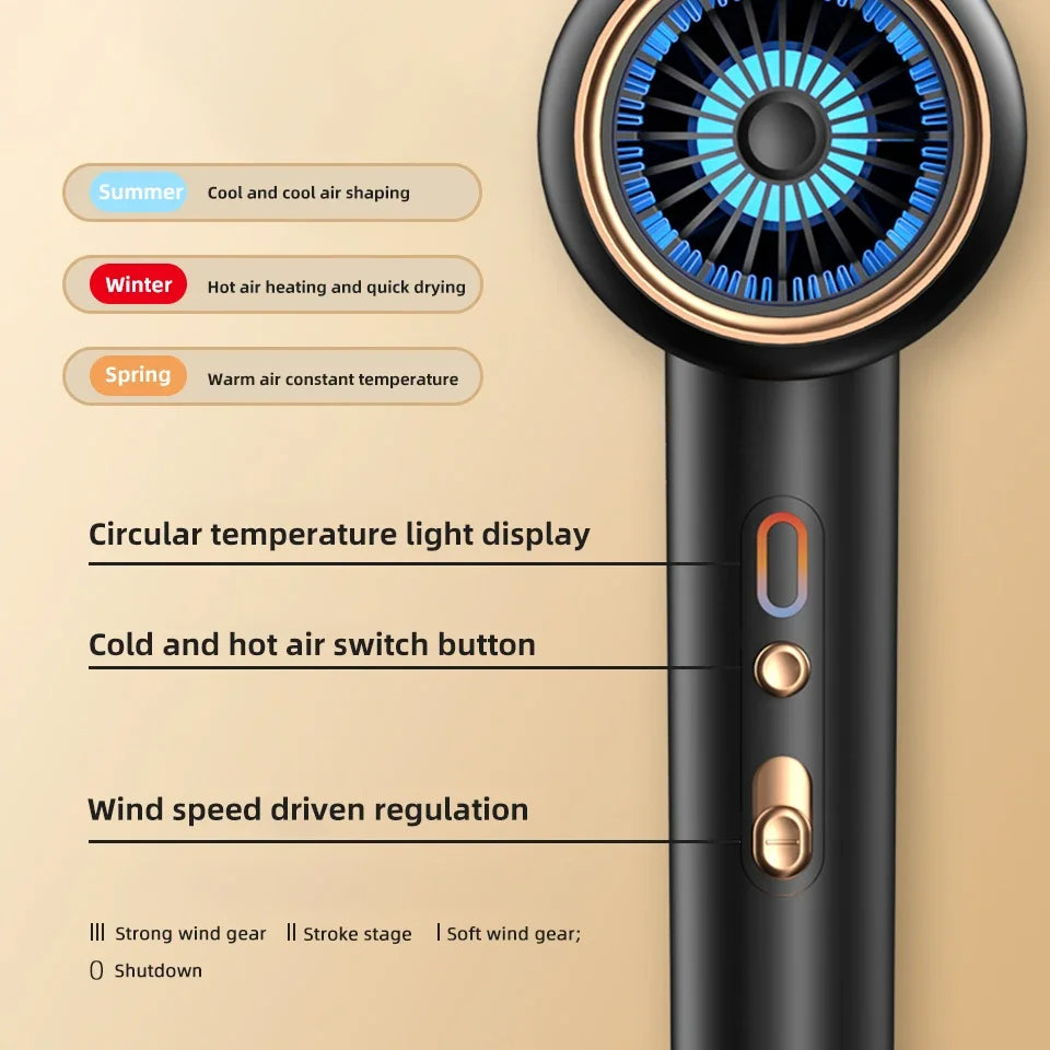 SÈCHE-CHEVEUX PROFESSIONNEL 2400W AVEC AIR FROID ET CHAUD - IONS NÉGATIFS - SÈCHE-CHEVEUX PUISSANT POUR DES RÉSULTATS DE SALON