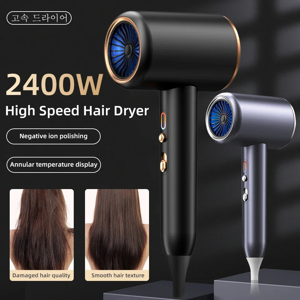 SÈCHE-CHEVEUX PROFESSIONNEL 2400W AVEC AIR FROID ET CHAUD - IONS NÉGATIFS - SÈCHE-CHEVEUX PUISSANT POUR DES RÉSULTATS DE SALON