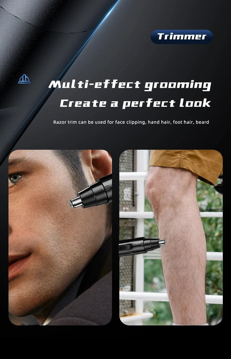 TONDEUSE À POILS DE NEZ ET D'OREILLES SANS DOULEUR POUR HOMMES ET FEMMES - RECHARGEABLE