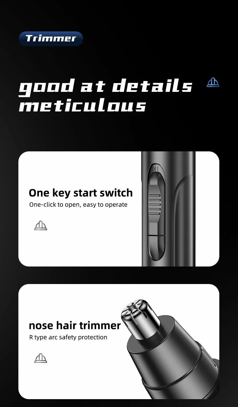 TONDEUSE À POILS DE NEZ ET D'OREILLES SANS DOULEUR POUR HOMMES ET FEMMES - RECHARGEABLE