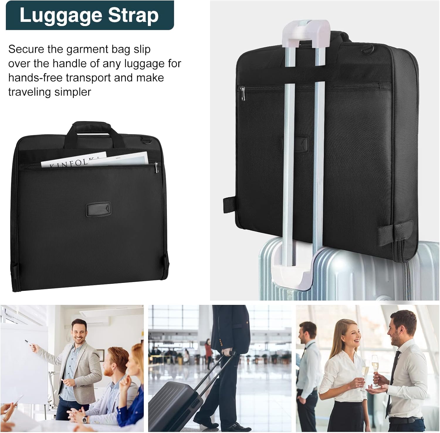 Sac à vêtements de voyage pliable et imperméable – Organisateur de costume de cabine avec sangle