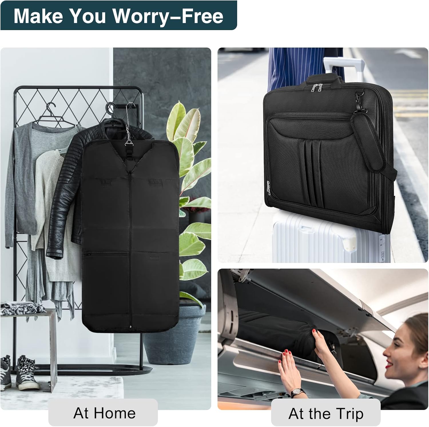 Sac à vêtements de voyage pliable et imperméable – Organisateur de costume de cabine avec sangle
