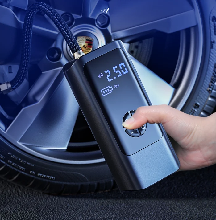 Skanto | PowerPump Compresseur à Air Sans Fil – Pompe à Pneus 150 PSI avec Écran Numérique & LED