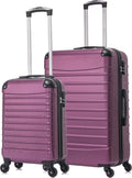 Ensemble de Valises Rigides Violet en 2 Pièces pour Voyage