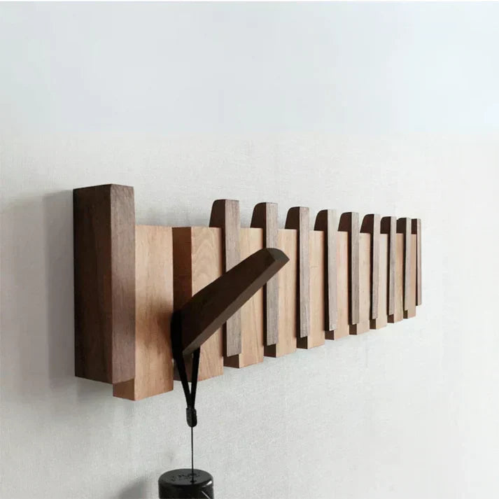 Porte-manteau élégant en bois à fixer au mur
