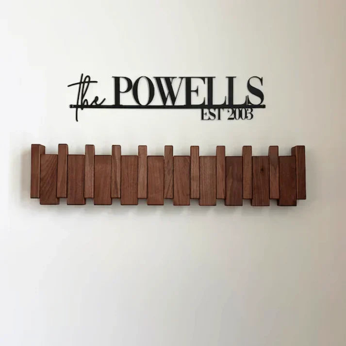 Porte-manteau élégant en bois à fixer au mur