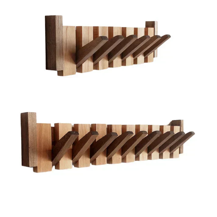 Porte-manteau élégant en bois à fixer au mur