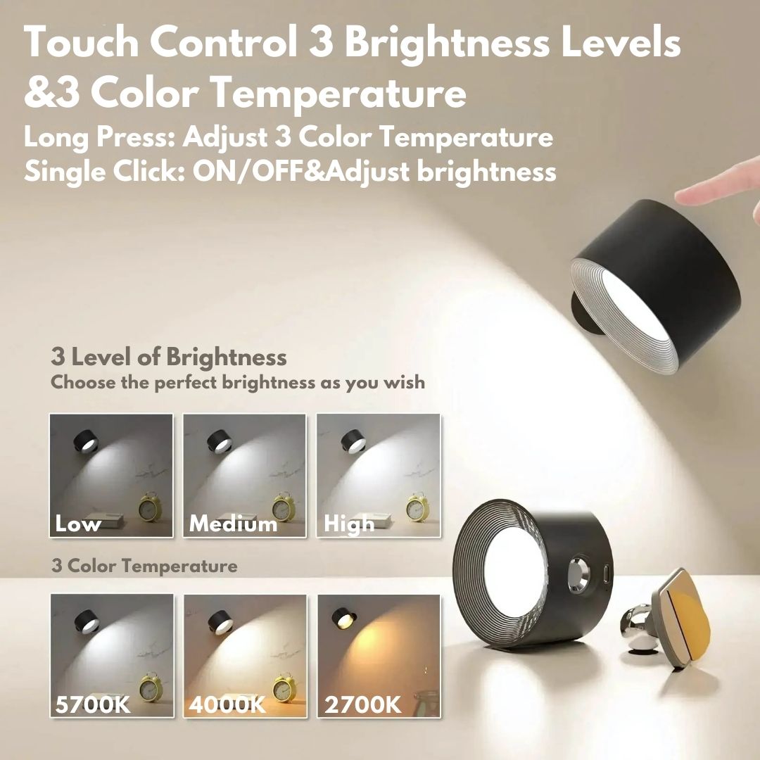 Lampe Murale Rotative Rechargeable 360° Polyvalente