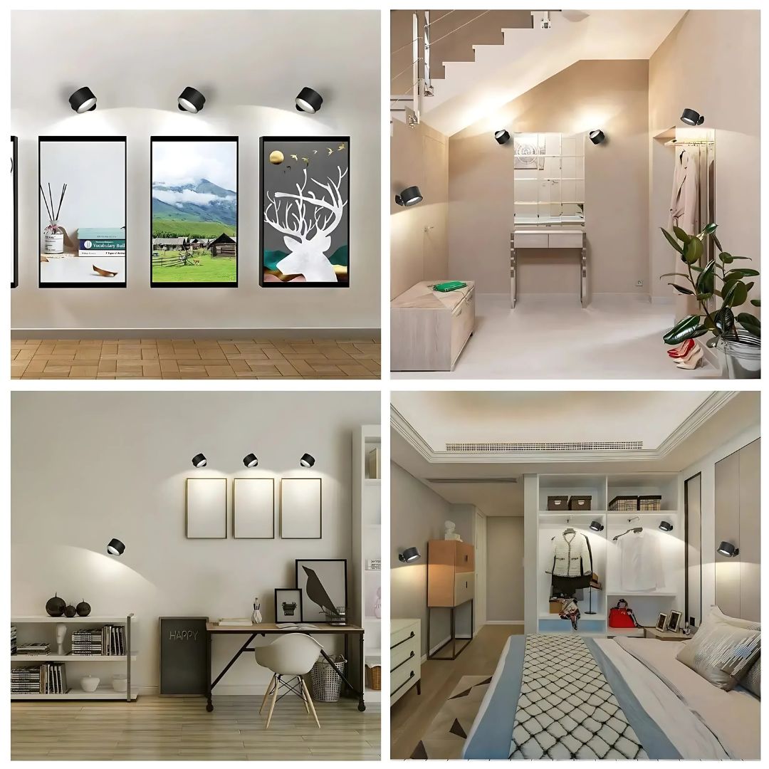 Lampe Murale Rotative Rechargeable 360° Polyvalente