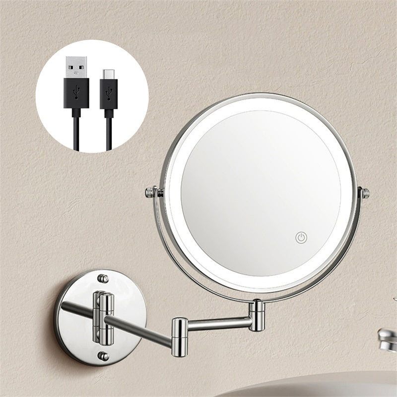 Miroir de Rasage Murale Rechargeable avec Éclairage LED