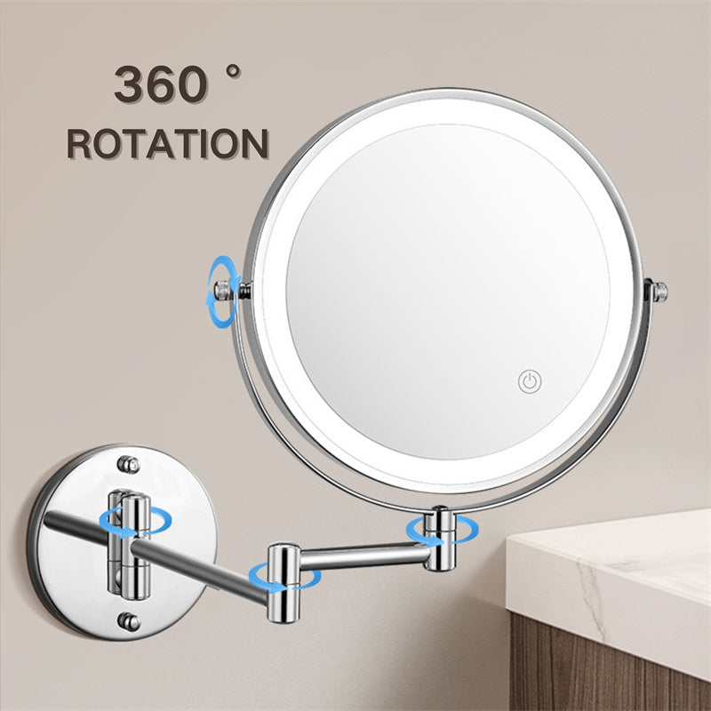 Miroir de Rasage Murale Rechargeable avec Éclairage LED