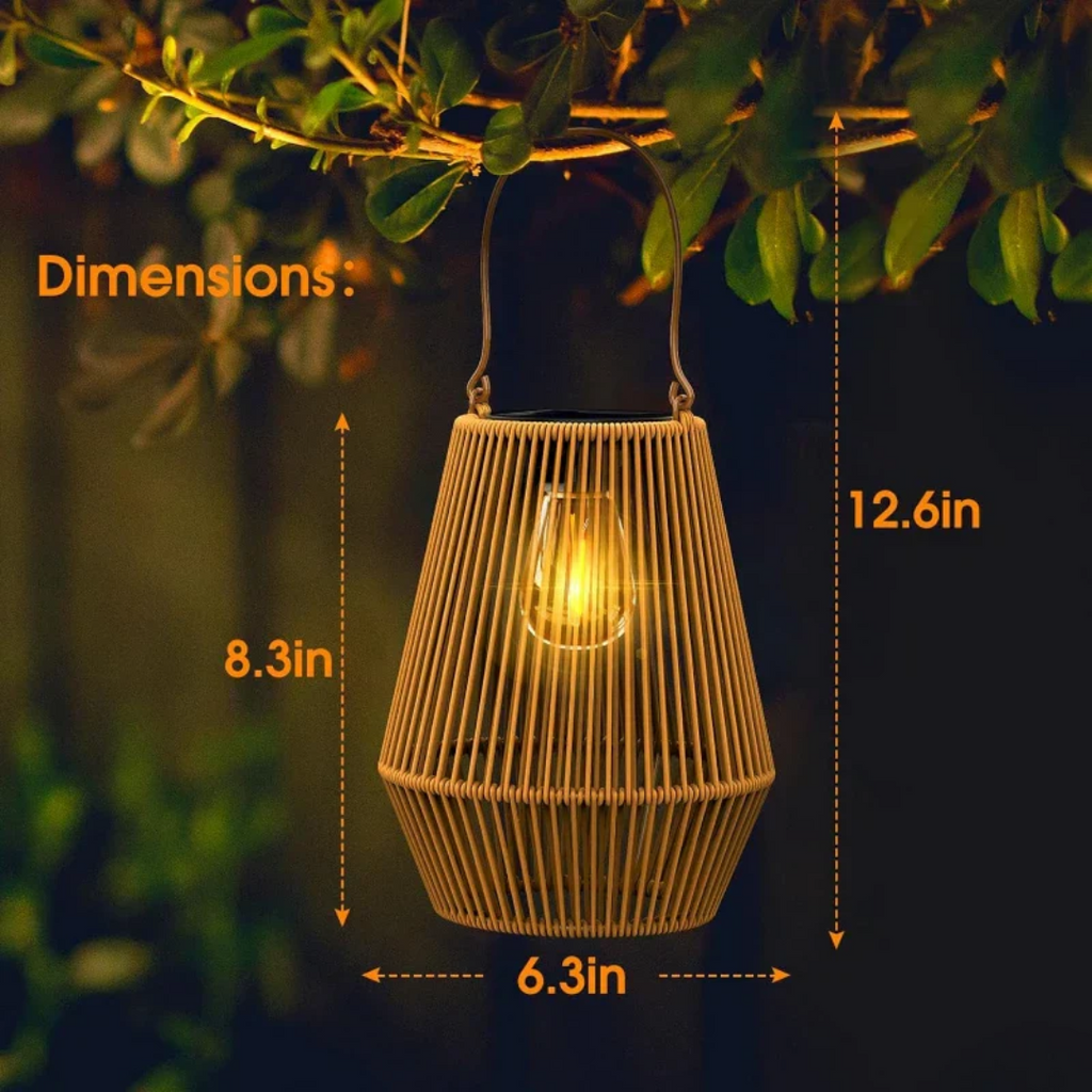 Lampe de jardin solaire imperméable tissée à la main - SunWeave
