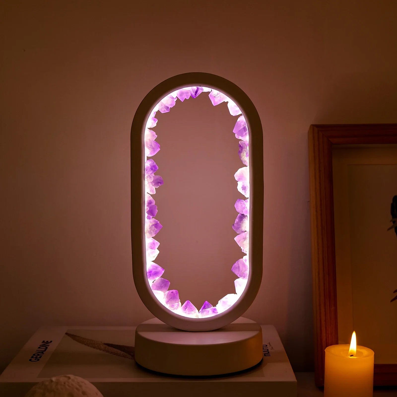 Lampe en améthyste faite à la main - Serenith