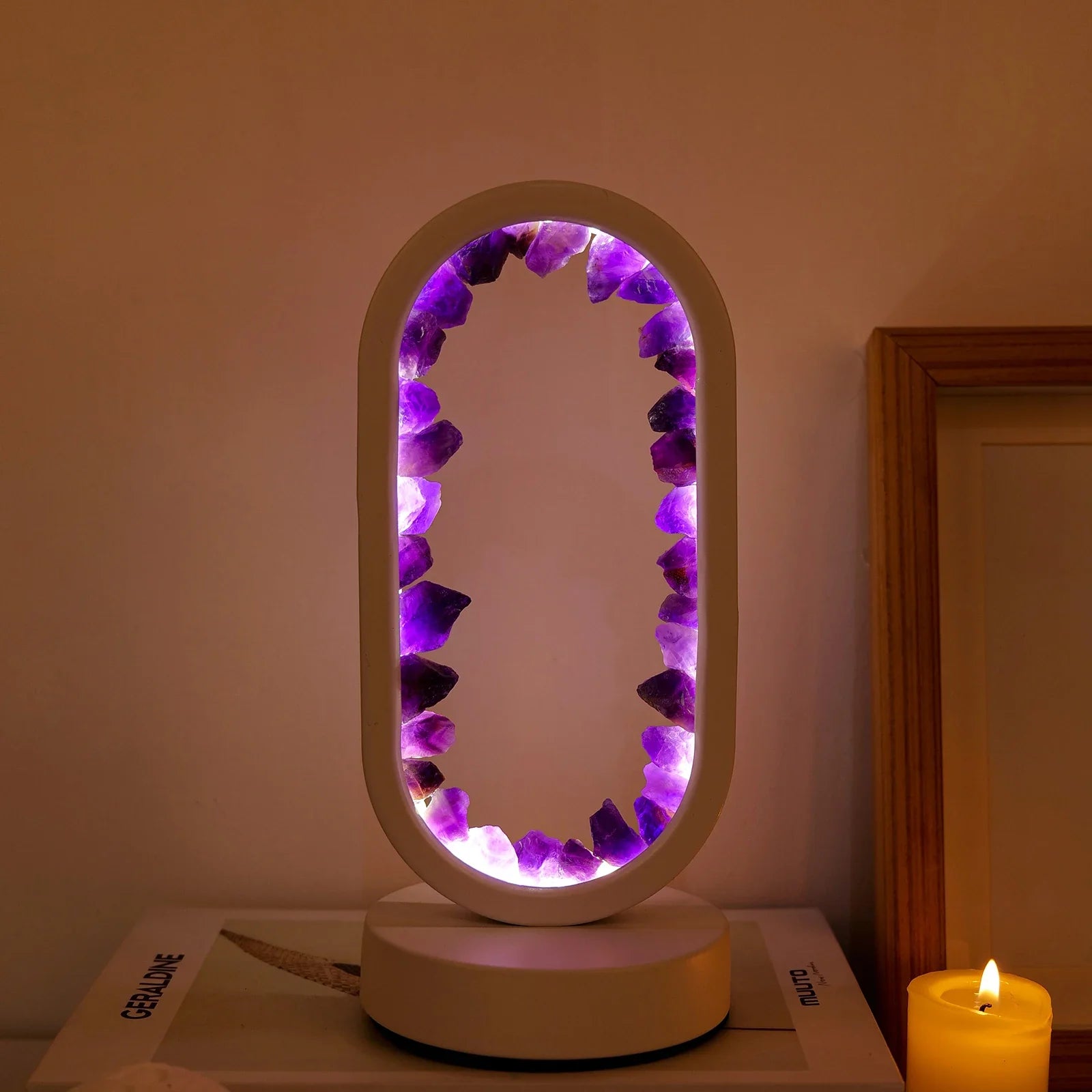 Lampe en améthyste faite à la main - Serenith