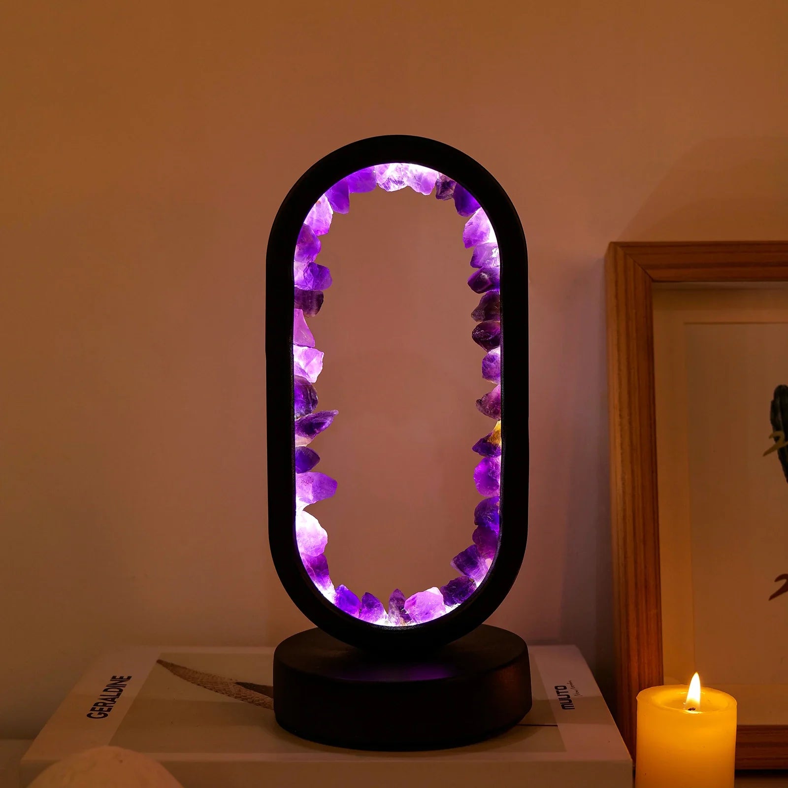 Lampe en améthyste faite à la main - Serenith