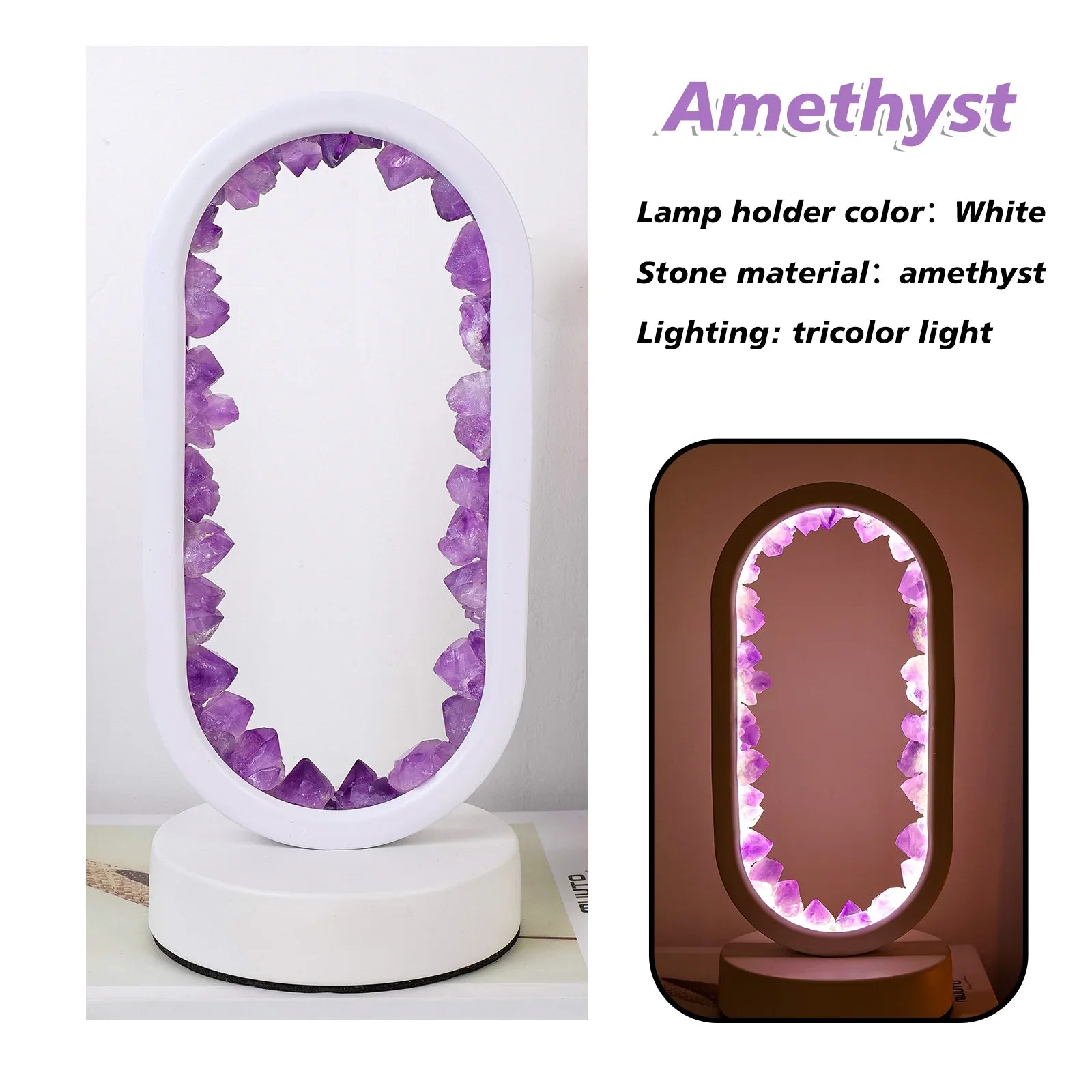 Lampe en améthyste faite à la main - Serenith