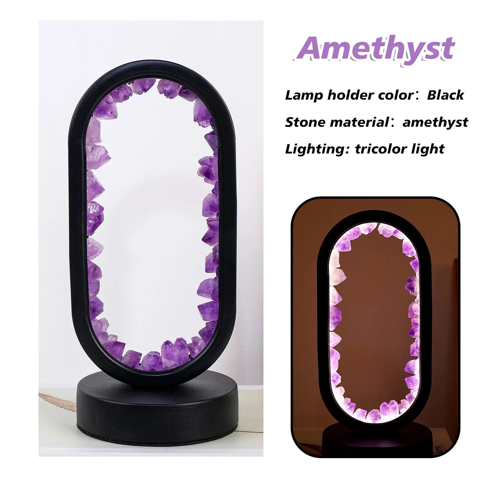 Lampe en améthyste faite à la main - Serenith